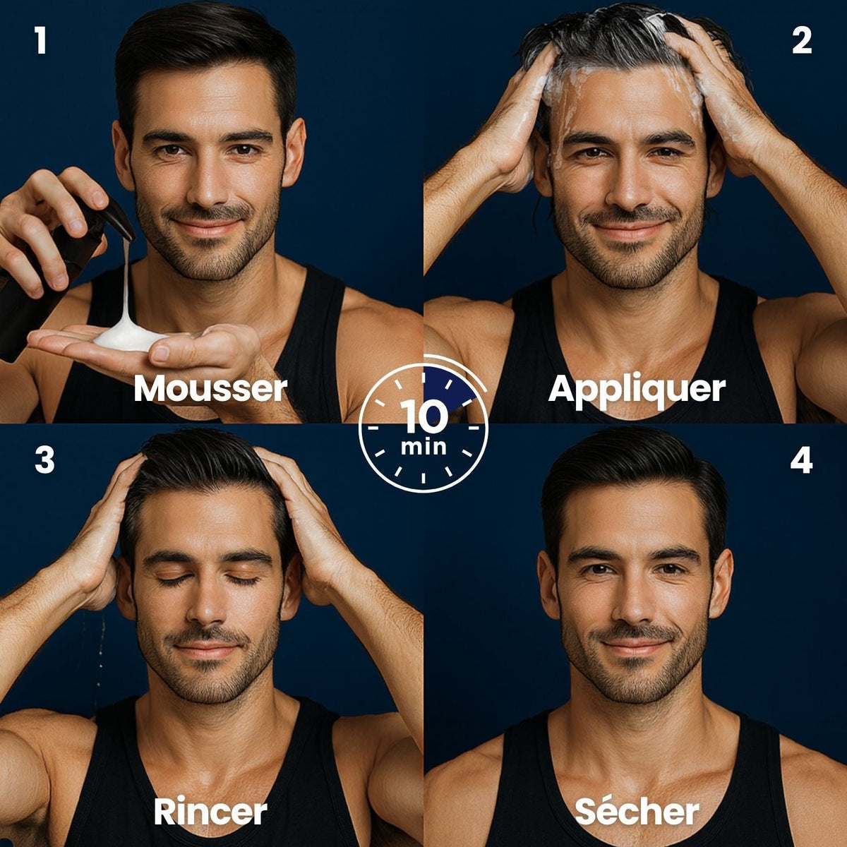 Shampoing colorant instantané Homme